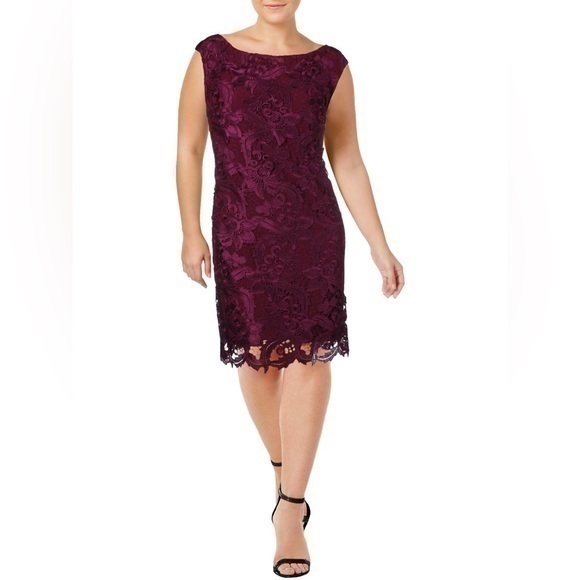 Lauren Ralph Lauren Dresses & Skirts - 💋LAUREN RALPH LAUREN NEW Women's fuchsia Purple Lace Sleeveless Sheath Dress 12